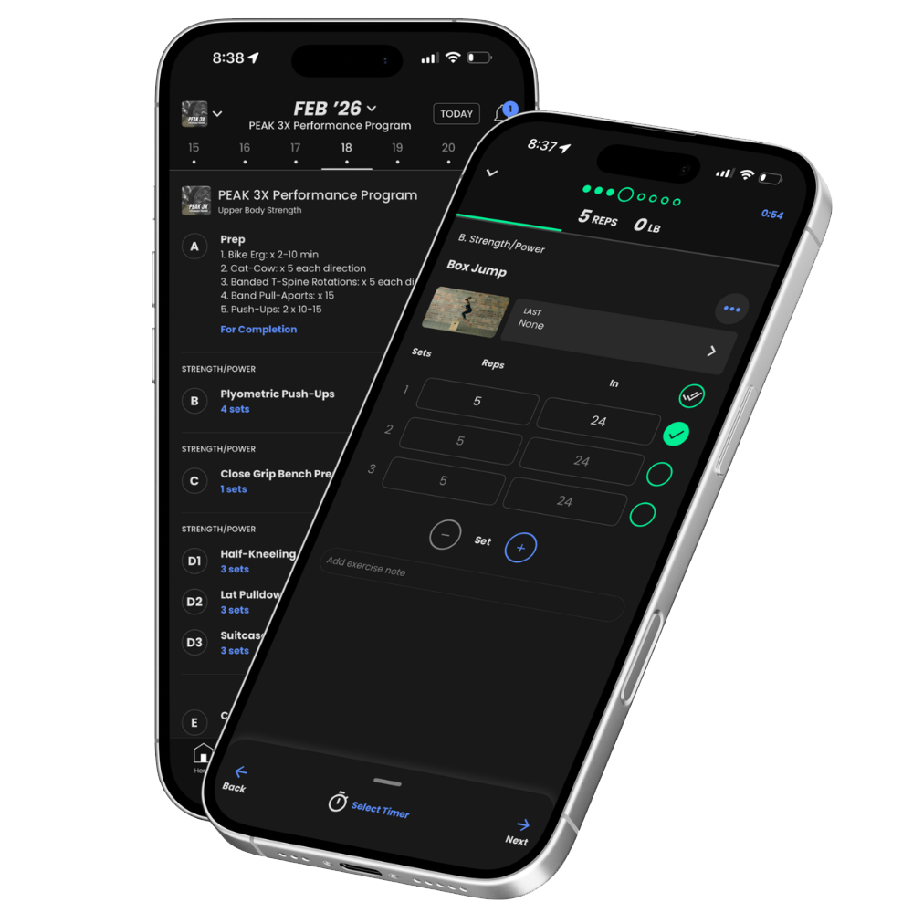 TrainHeroic app mockup showing a Hagele Strength program